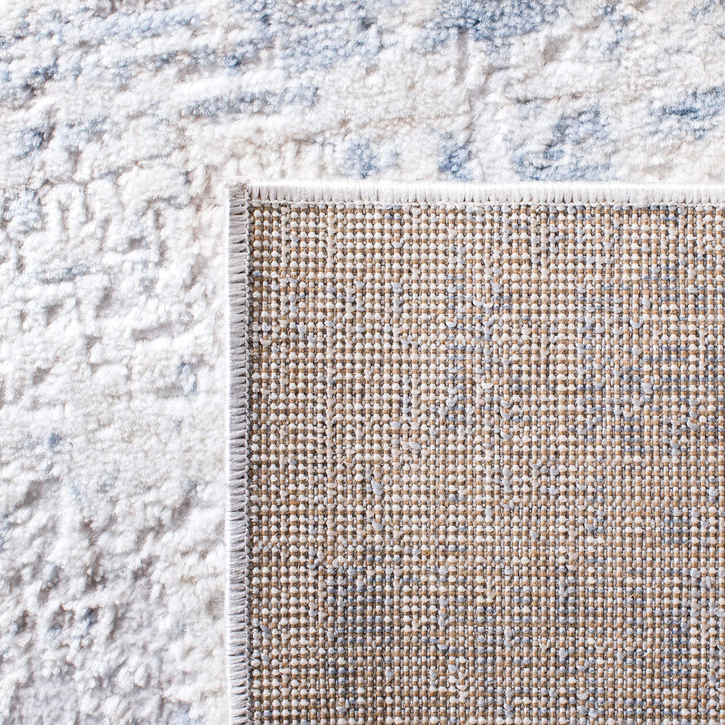 SAFAVIEH Amelia Collection Accent Rug - 4' x 6', Ivory & Blue, Modern Abstract Design, Non-Shedding & Easy Care, Ideal for High Traffic Areas in Entryway, Living Room, Bedroom (ALA700A)