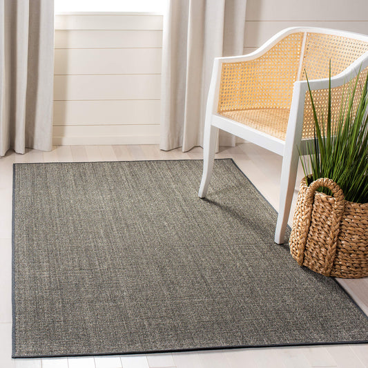 Martha Stewart x SAFAVIEH Area Rug Collection - 5' x 7', Charcoal, Sisal & Jute, Farmhouse Style, Ideal for Living Room, Bedroom, Office, Dining Space (MSR9501F)