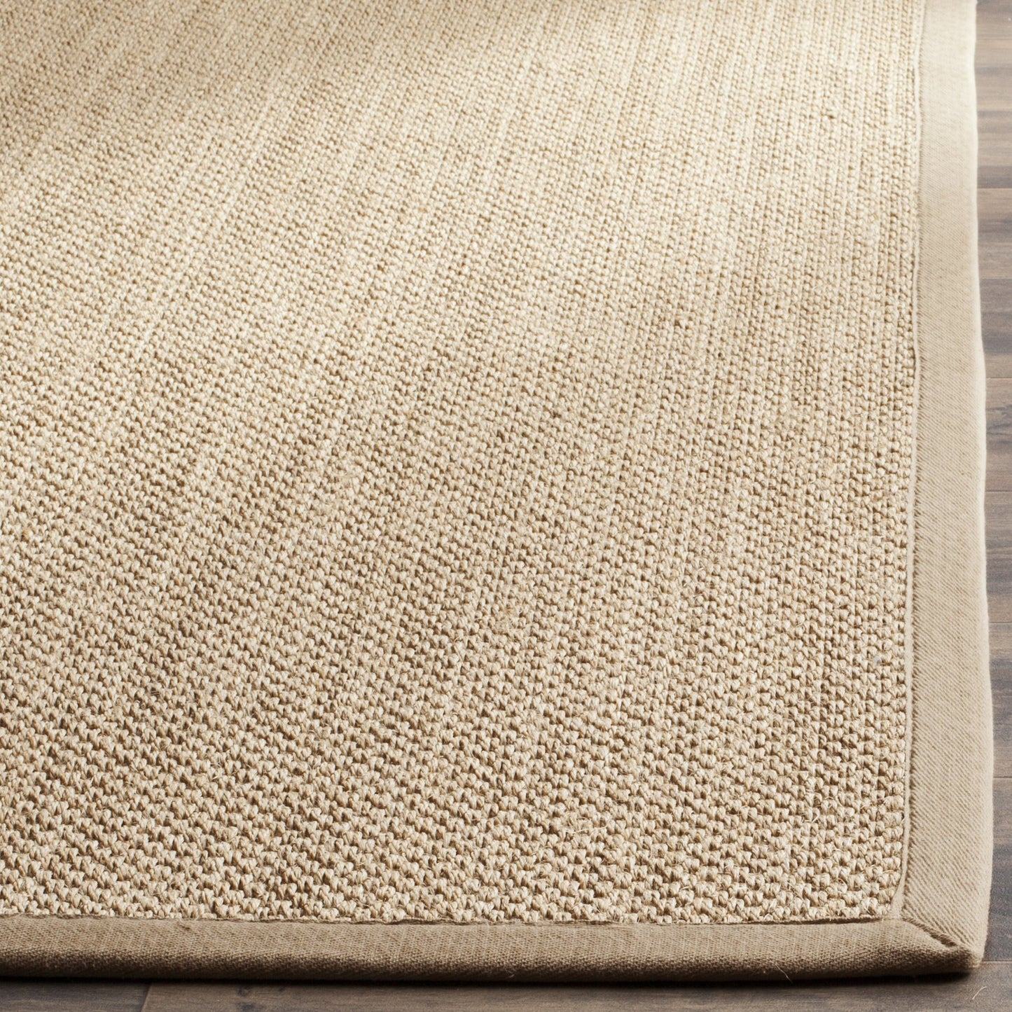 SAFAVIEH Area Rug 11x15 - Natural Fiber Collection - Large - Maize & Linen Color, Sisal, Woven Design with Border (NF141B)