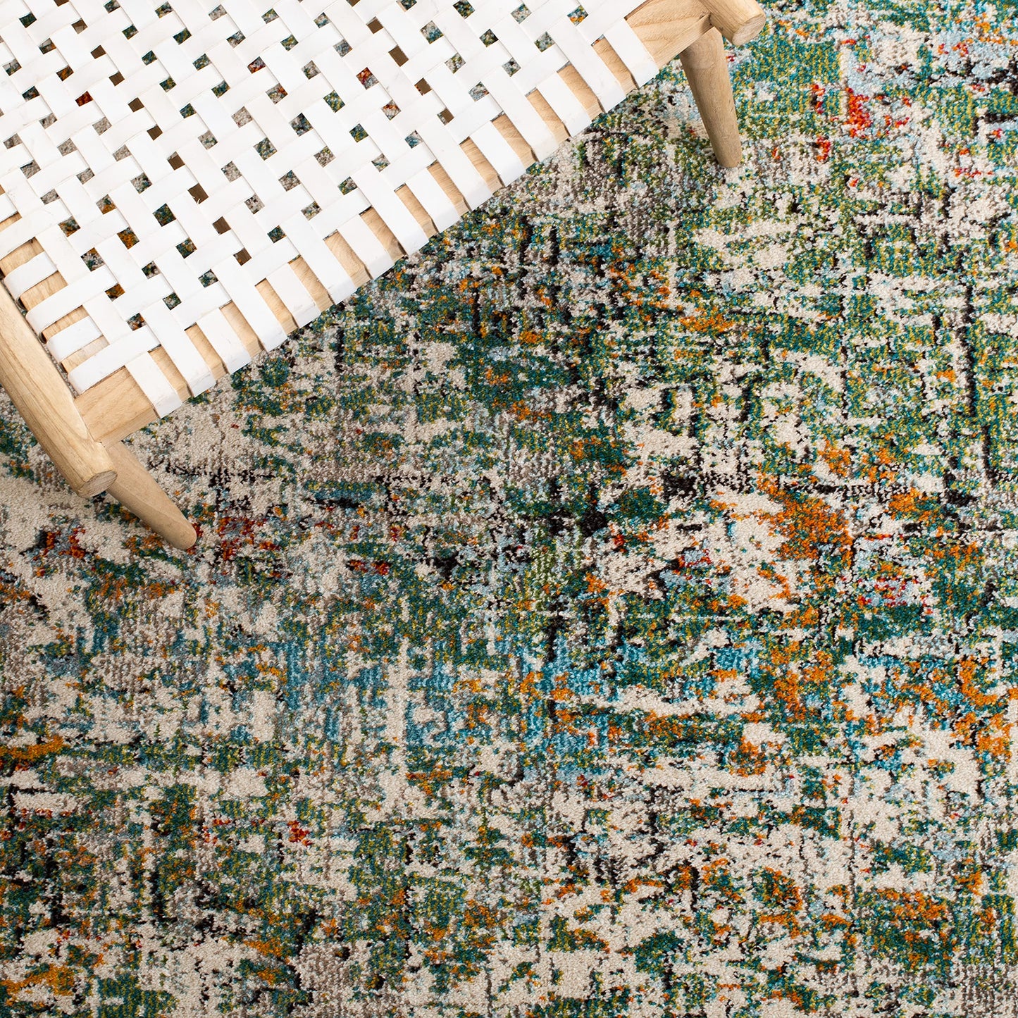 SAFAVIEH Area Rug 8x10 - Madison Collection - Large - Green & Turquoise, Modern Abstract Design, Non-Shedding & Easy Cleaning, Ideal for Living Room, Bedroom, Office, Dining Space (MAD460Y)