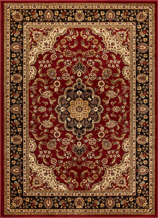 Well Woven Barclay Collection Medallion Kashan Red 8x10 Area Rug - for Living Room, Bedroom, and Dining Room