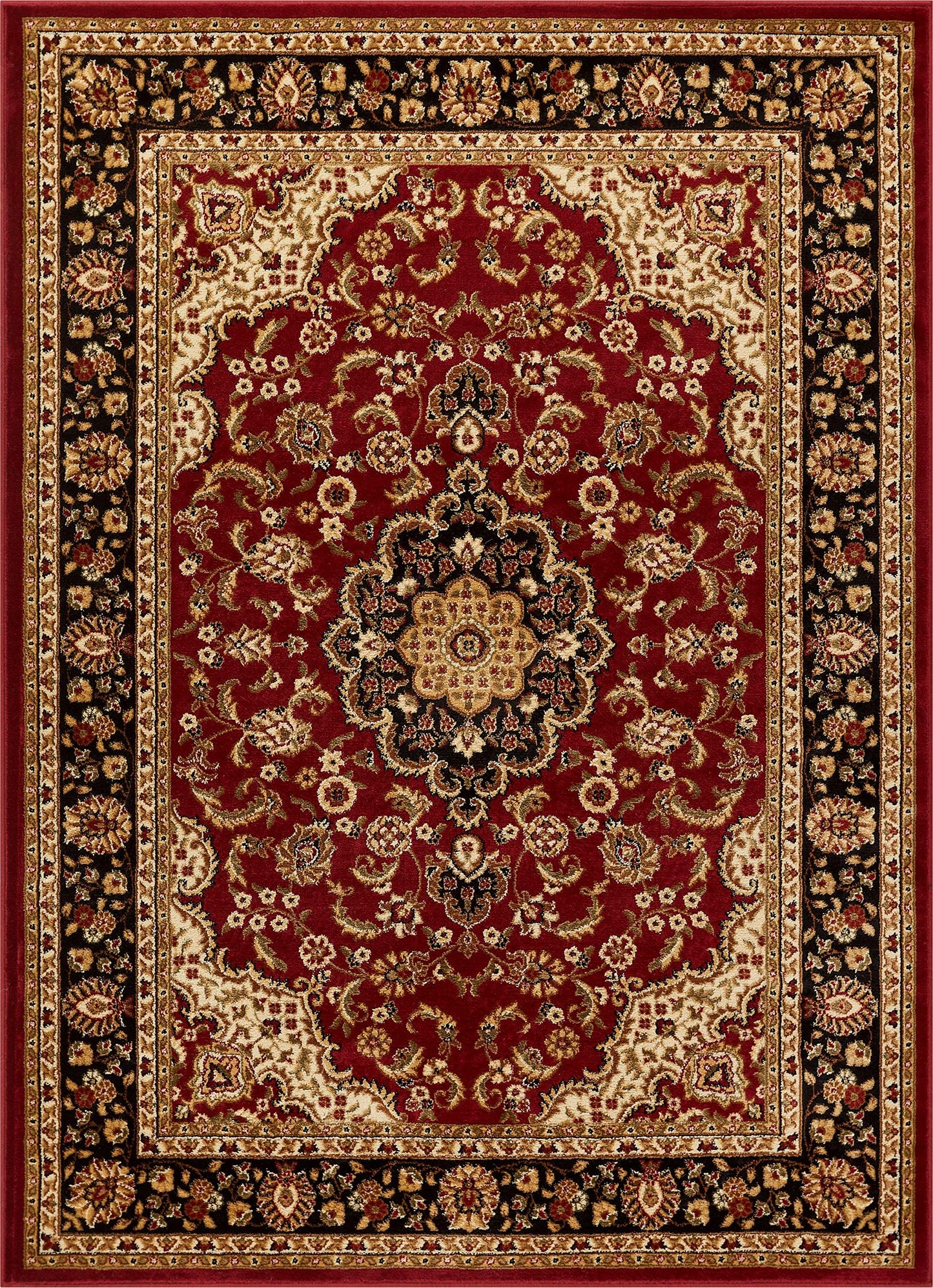 Well Woven Barclay Collection Medallion Kashan Red 5x7 (5'3" x 7'3") Area Rugs - Stain & Fade Resistant - Perfect Red Rug for Living Room, Bedroom, or Dining Room