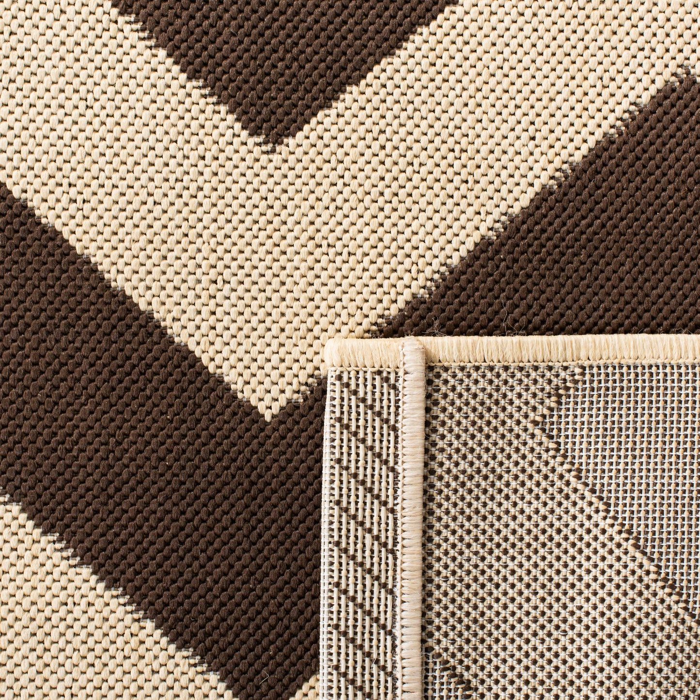 SAFAVIEH Courtyard Collection 8' x 11' Dark Brown CY6244 Chevron Indoor/ Outdoor Splashproof Easy Scrubbing Patio Backyard Mudroom Area Rug