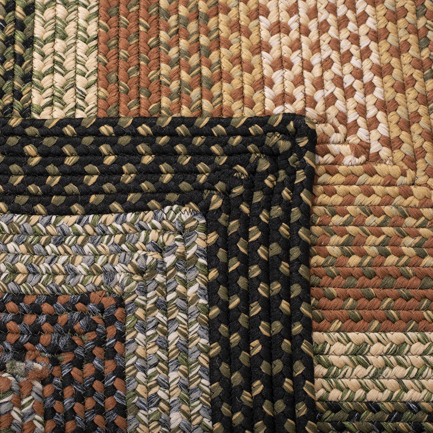 SAFAVIEH Washable Rug Outdoor Braided Collection - 8' x 10', Multi, Handmade & Reversible, Non-Shedding & Easy to Clean, Ideal for Patio, Backyard, Mudroom (BRD308A)