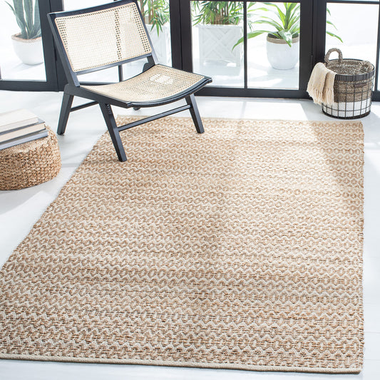 SAFAVIEH Natural Fiber Collection Accent Rug - 4' x 6', Natural, Hemp Design, Easy Care, Ideal for High Traffic Areas in Entryway, Living Room, Bedroom (NFB701A)