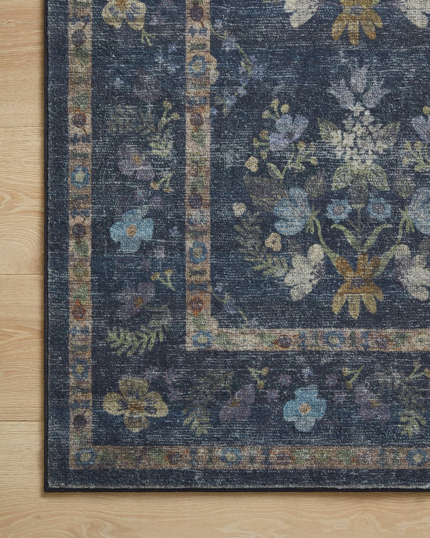 Loloi Rifle Paper Co. Courtyard Collection COU-04 Navy 5'-0" x 7'-6" Area Rug feat. CloudPile