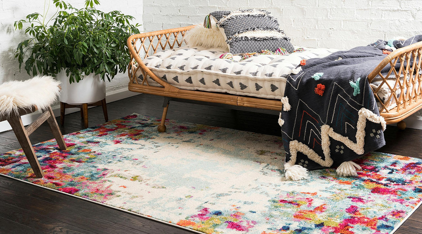 Unique Loom Chromatic Collection Area Rug - Joyous (4' 1" x 6' 1" Rectangle Multi/Blue)