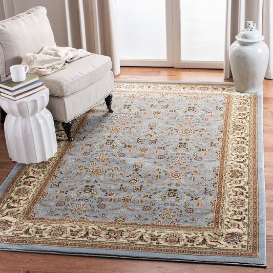 SAFAVIEH Lyndhurst Collection Area Rug - 5'3" x 7'6", Light Blue & Ivory, Traditional Oriental Design, Non-Shedding & Easy Care, Ideal for High Traffic Areas in Living Room, Bedroom (LNH312B)
