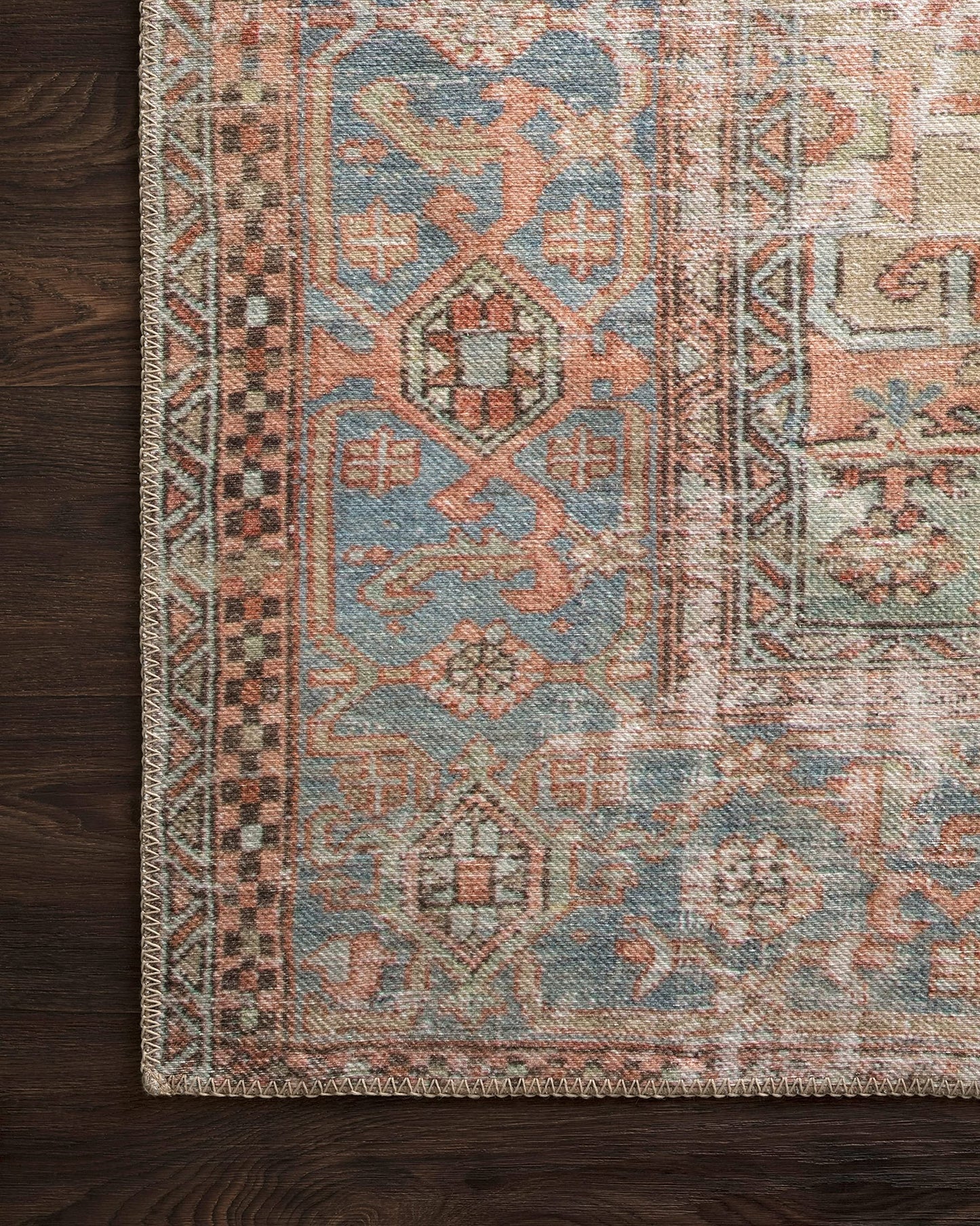Loloi Loren Collection LQ-15 Terracotta/Sky 5'-0" x 7'-6" Area Rug