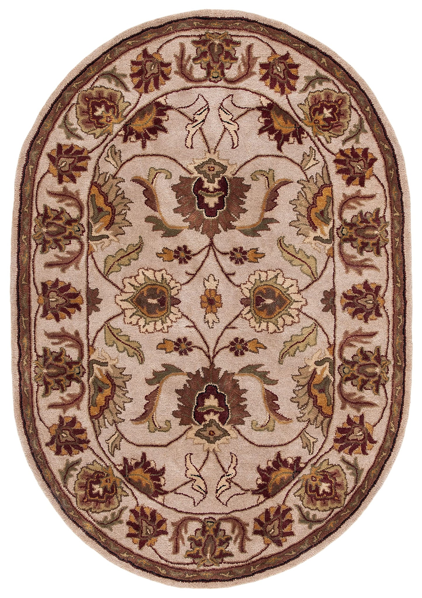 SAFAVIEH Classic Collection 7'6" x 9'6" Oval Cream / Cream CL239A Handmade Traditional Oriental Premium Wool Area Rug