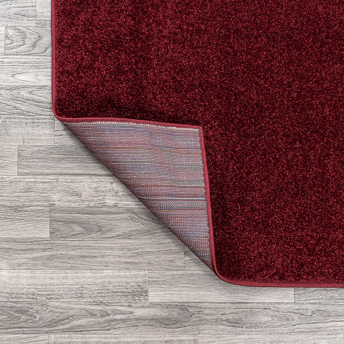 JONATHAN Y Haze Solid Low-Pile Dark Red Indoor Area Rug 3x5, Coastal,Bohemian,Minimalist,Classic, Easy-Cleaning for Living Room,Bedroom,Kitchen,Pet Friendly,Non-Shedding (SEU100Q-3)