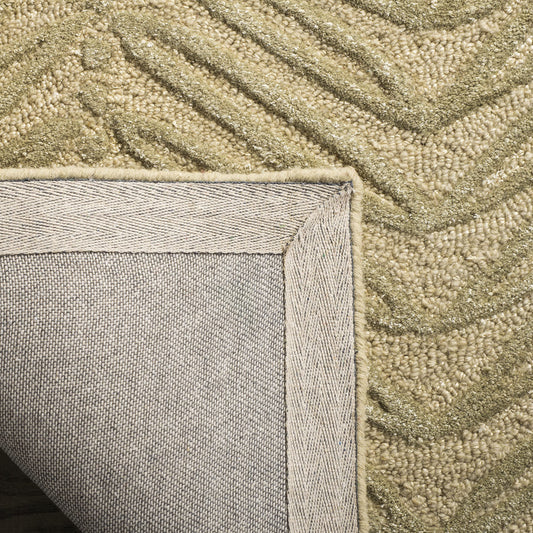 Martha Stewart x SAFAVIEH Area Rug Collection - 9' x 12', Oolong Tea Green, Handmade Wool & Viscose, Ideal for Living Room, Bedroom, Office, Dining Space (MSR3612B)