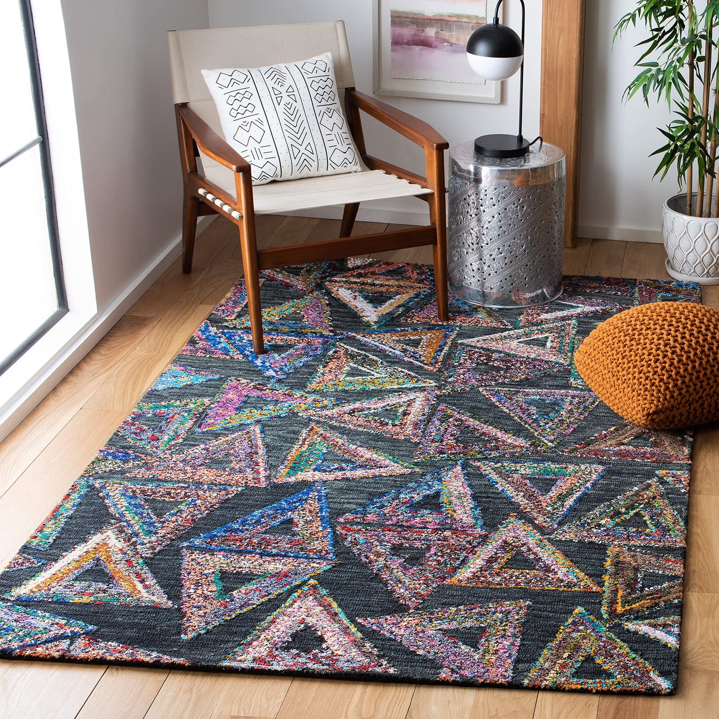 SAFAVIEH Aspen Collection Accent Rug - 3' x 5', Dark Green & Black, Handmade Abstract Boho Wool, Ideal for High Traffic Areas in Entryway, Living Room, Bedroom (APN533Y)