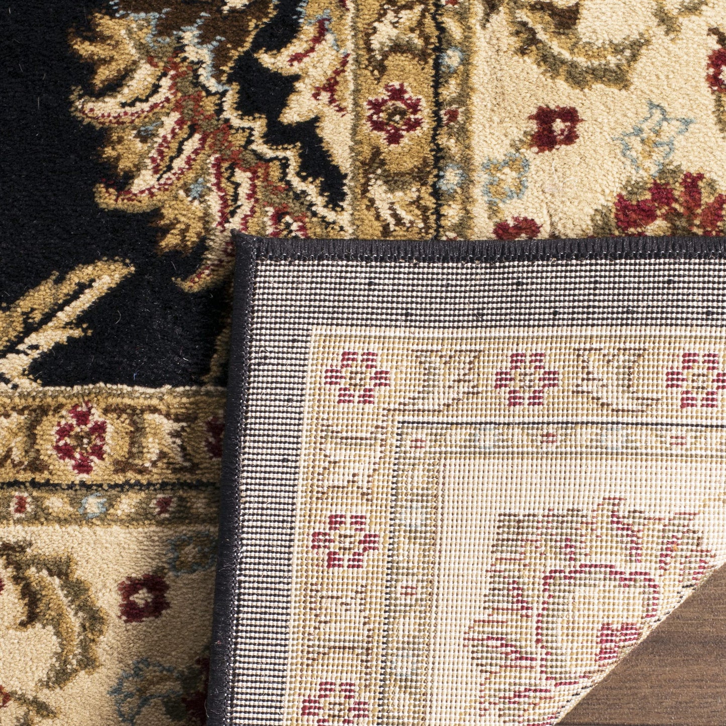 SAFAVIEH Lyndhurst Collection Accent Rug - 4' x 6', Black & Ivory, Traditional Oriental Design, Non-Shedding & Easy Care, Ideal for High Traffic Areas in Entryway, Living Room, Bedroom (LNH553-9012)
