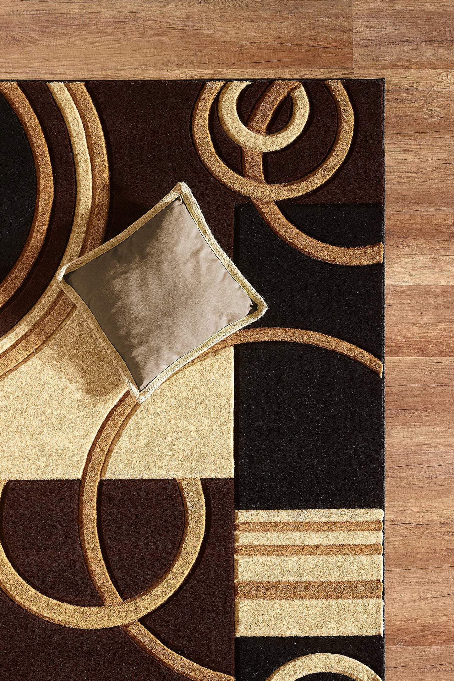 GLORY RUGS Area Rug Modern 8x10 Brown Soft Hand Carved Contemporary Floor Carpet with Premium Fluffy Texture for Indoor Living Dining Room and Bedroom Area