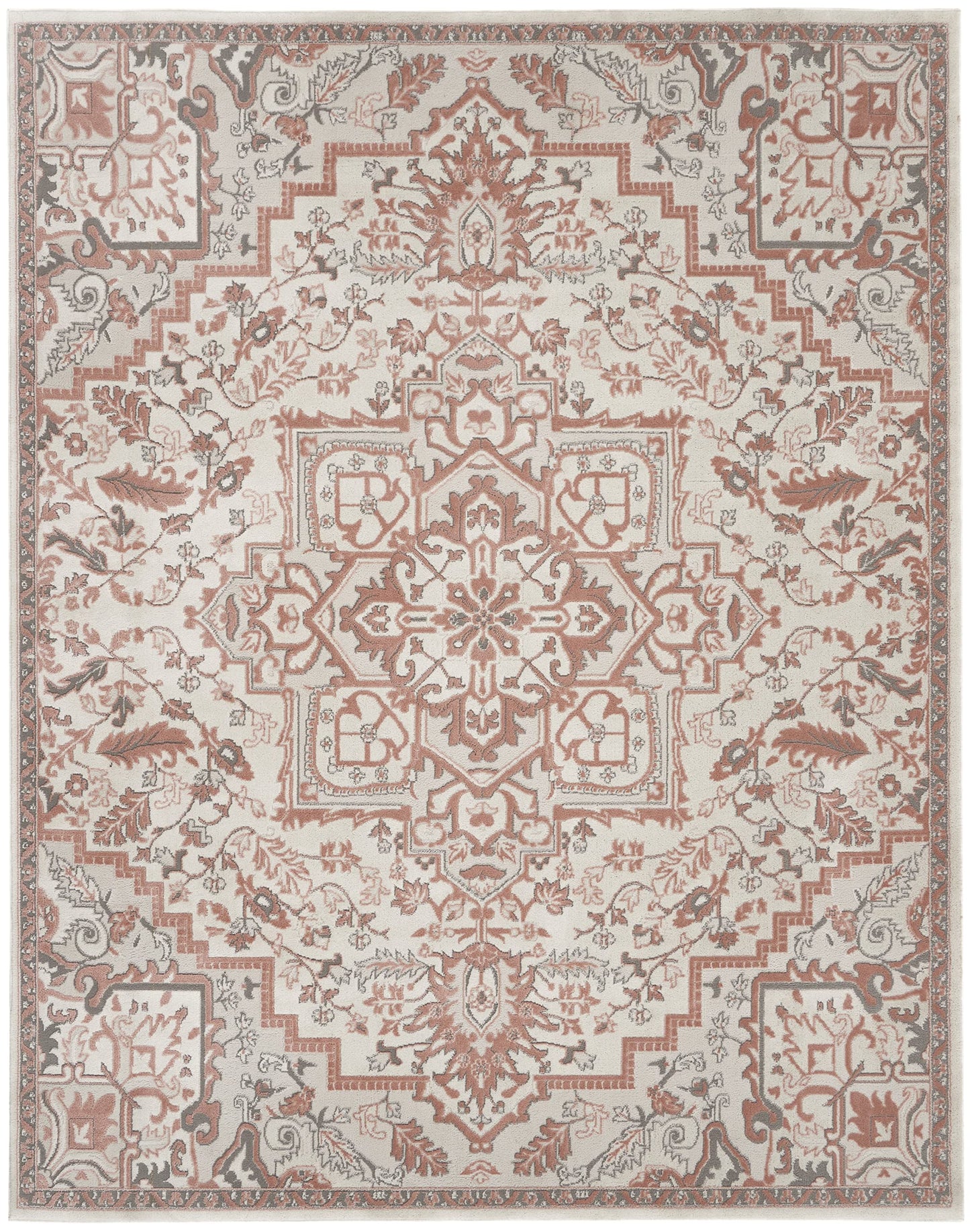 Nourison Home Elation Ivory Brick 7'10" x 9'10" Area Rug - Easy Clean, Non Shedding, Bed Room, Living Room, Dining Room, Kitchen (8' x 10')