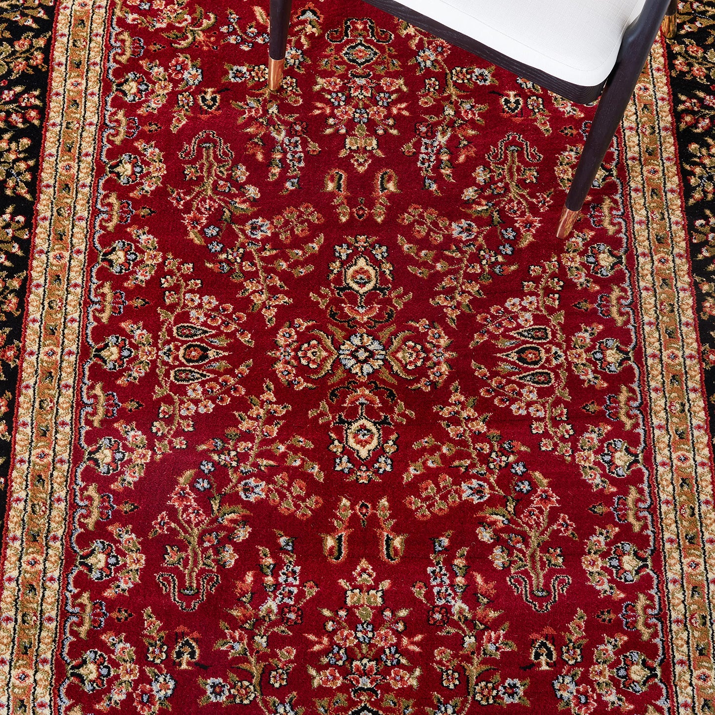 SAFAVIEH Area Rug 9x12 - Lyndhurst Collection - Large - Red & Black, Traditional Oriental Design, Non-Shedding & Easy to Clean, Ideal for Living Room, Bedroom, Dining Space (LNH331B)