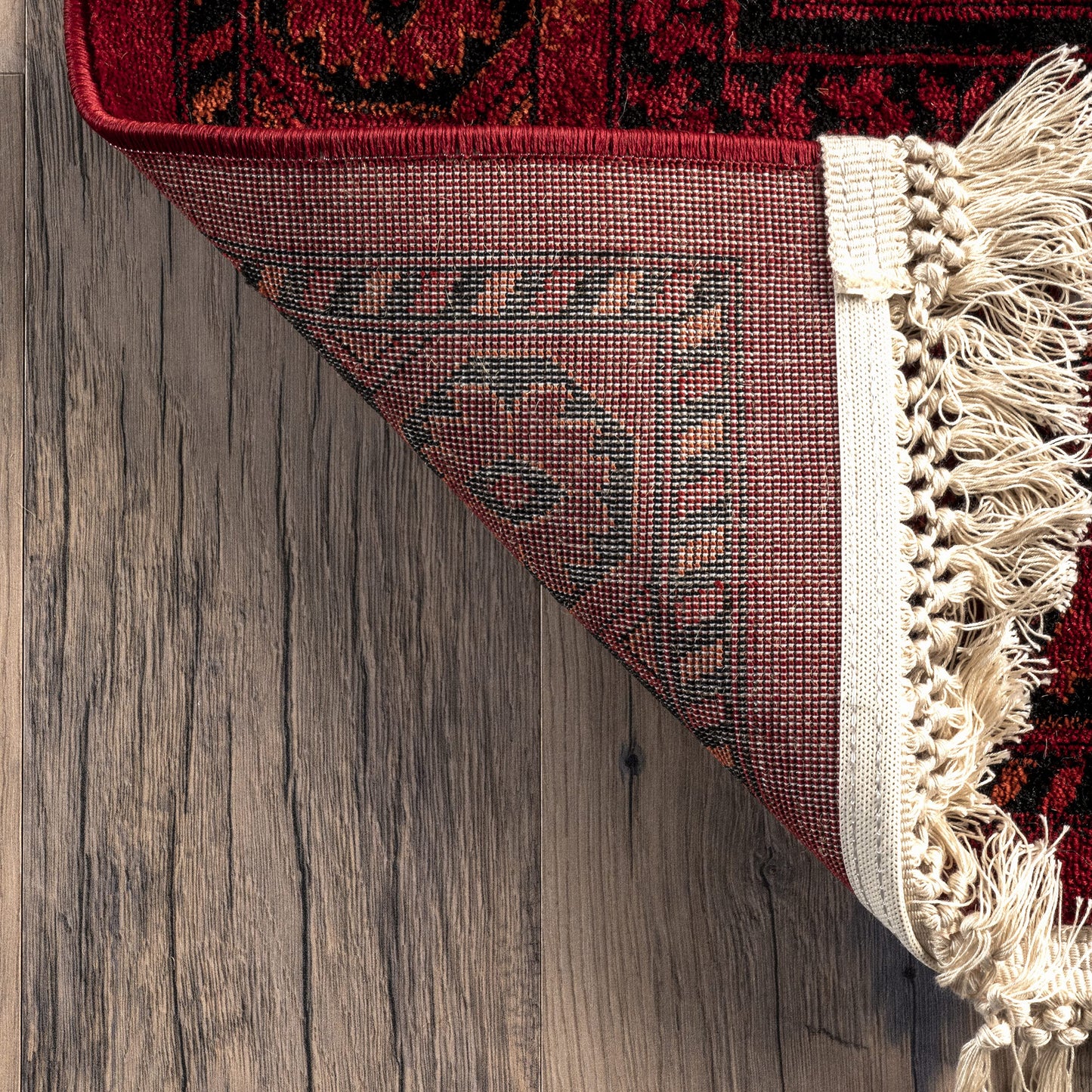 nuLOOM Billie Red/Ivory, 4' x 6', Traditional Oriental, Soft and Cozy, High Traffic, Stain Resistant, Easy Clean, Durable Area Rug for Bedroom, Living Room, Dining Space, Den, Foyer, Entryway