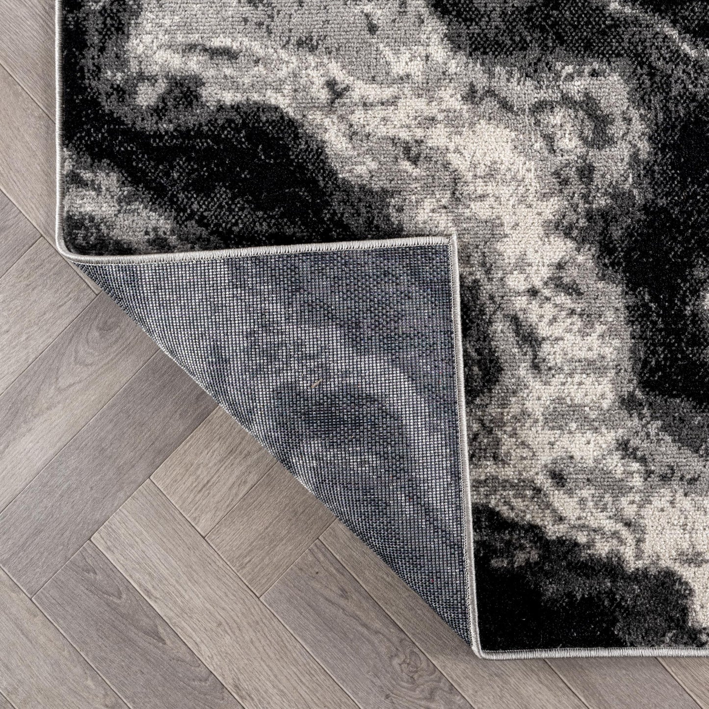 Rugshop Modern Contrast Indoor Area Rug for Entryway,Bedroom,Kitchen Rug Low Pile Rug with Jute Backing 4' x 6' Black