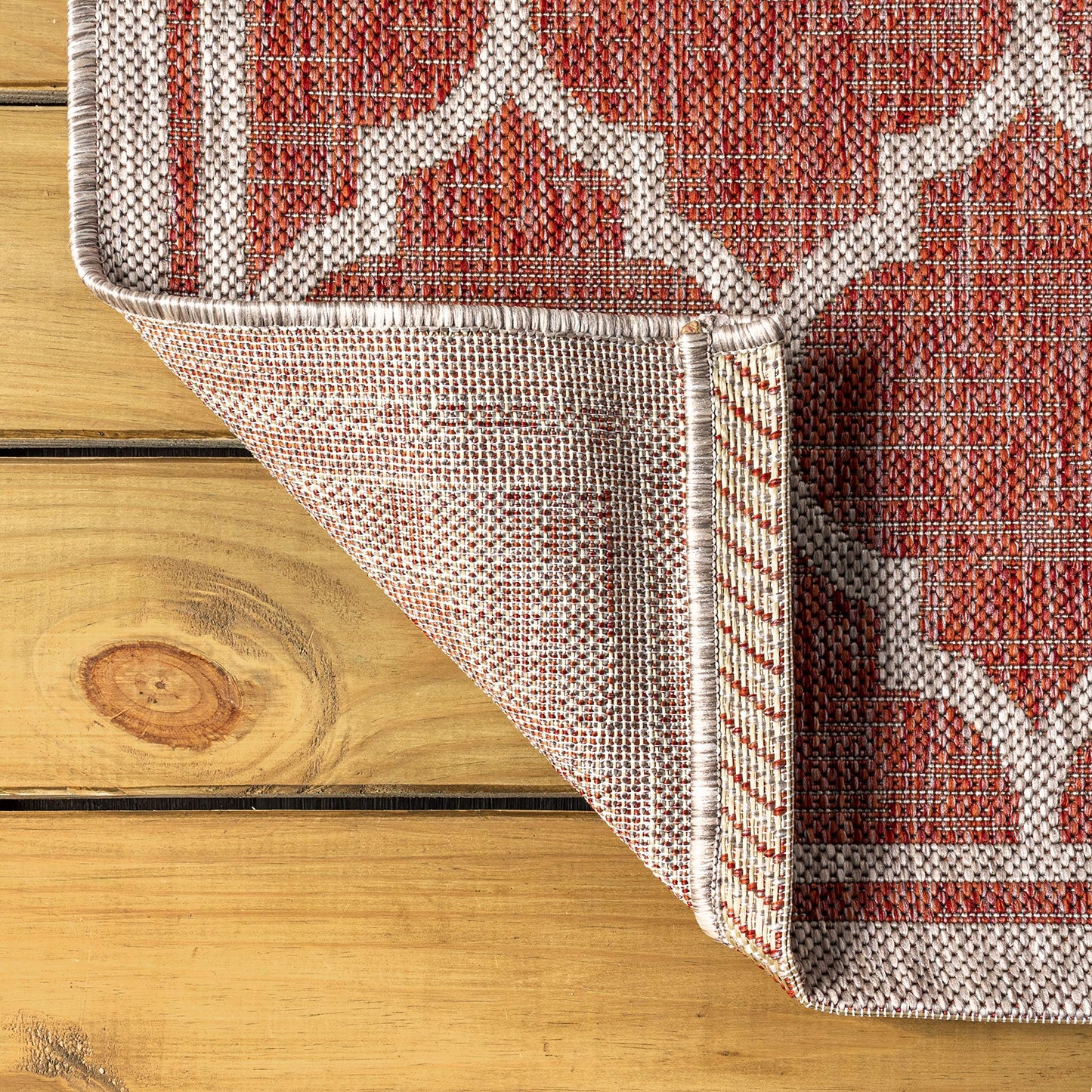 JONATHAN Y Moroccan Trellis Indoor Outdoor Area Rug 9X12 Red/Beige, Trebol Textured Weave for Backyard, Patio, Porch, Easy-Cleaning, High Traffic, Pet-Friendly, Non-Shedding (SMB109C-9)