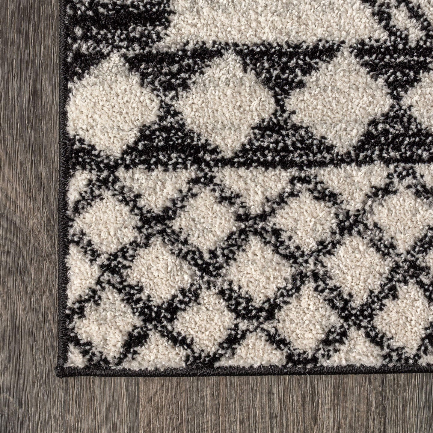 JONATHAN Y Amir Moroccan Beni Souk Cream/Black Indoor Area Rug, 4x6, Bohemian, Scandinavian, Easy-Cleaning for Living Room, Bedroom, Kitchen, Pet Friendly, Non-Shedding (MOH200A-4)
