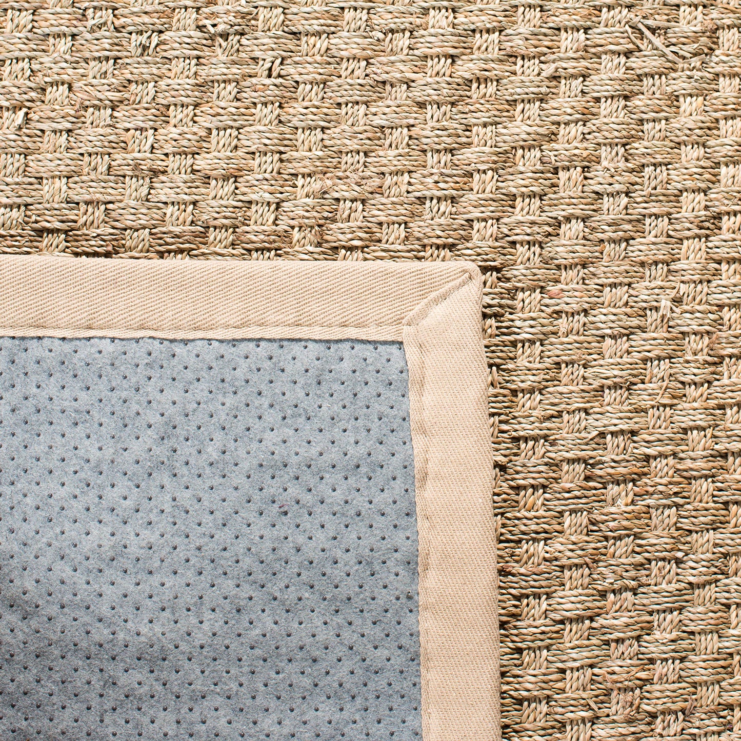 SAFAVIEH Area Rug 2x3 - Natural Fiber Collection - Natural & Beige, Seagrass, Basketweave Pattern with Border (NF114A)