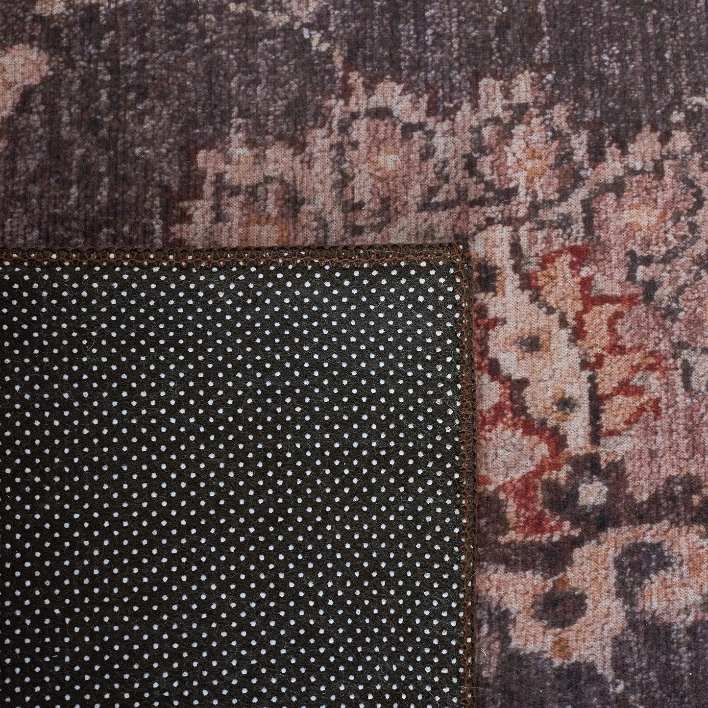 SAFAVIEH Washable Rug Tucson Collection - 3' x 5', Dark Grey & Beige, Slip Resistant & Easy to Clean, Ideal for Foyer, Entryway, Kitchen, Bedroom (TSN111G)