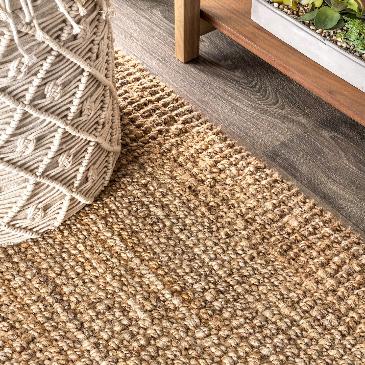 JONATHAN Y Handwoven Jute Fringe Natural Indoor Area Rug, 8x10, Pata, Bohemian, Rustic, Cottage, Easy-Cleaning for Living Room, Bedroom, Kitchen, Non-Shedding (NRF103A-8)
