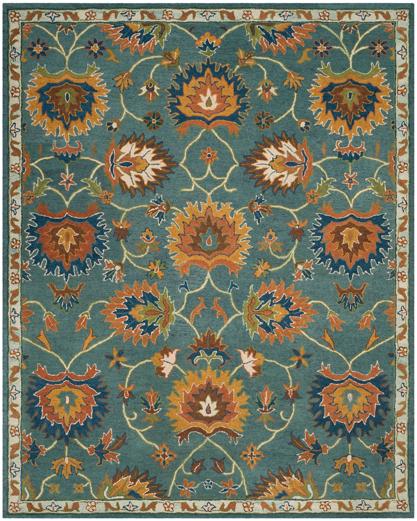 SAFAVIEH Heritage Collection Area Rug - 6' x 9', Light Blue, Handmade Traditional Oriental Wool, Ideal for High Traffic Areas in Living Room, Bedroom (HG651A)