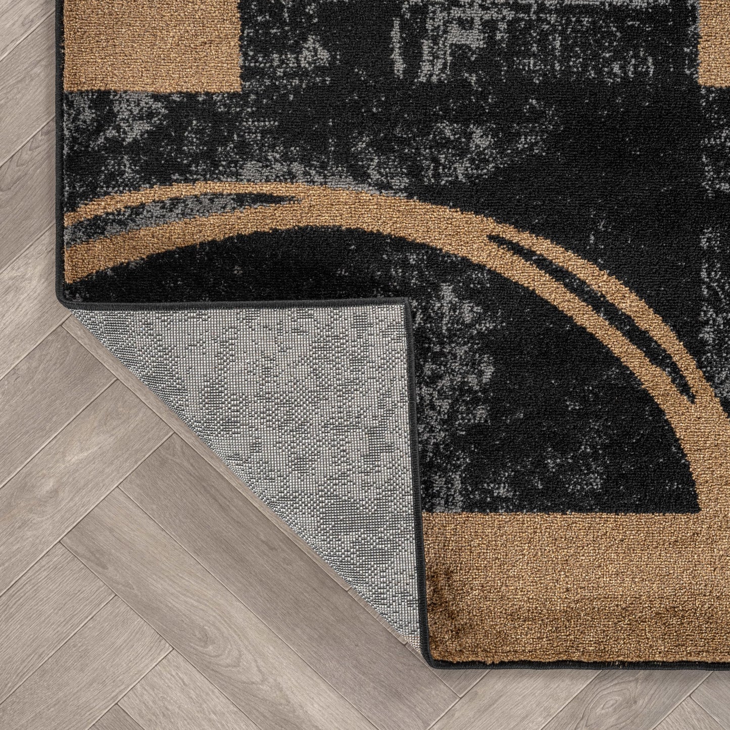 Rugshop Contemporary Circle Design Area Rug, Fade-Resistant Carpet for Living Room, Dining Room, or Home Office 5'3" x 7'3" Jute