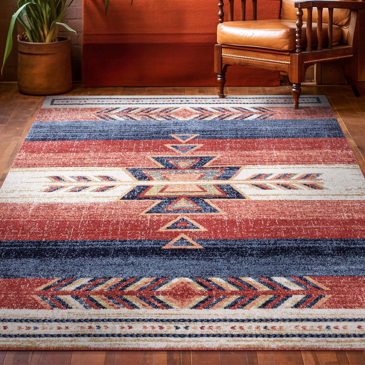 Well Woven Dustin Crimson Southwestern Medallion Area Rug 8x10 (7'10in x 10'6in)
