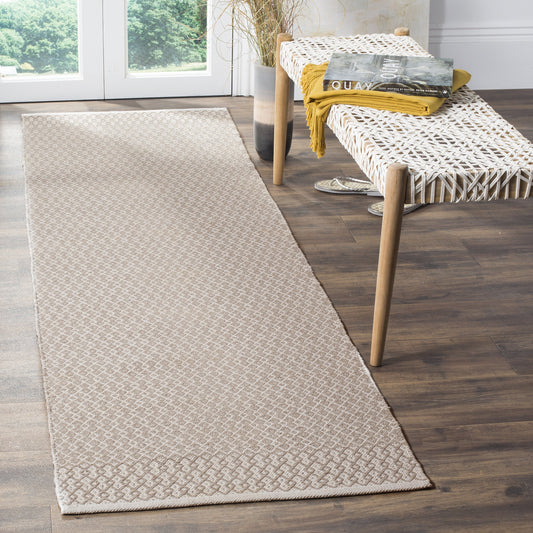 SAFAVIEH Montauk Collection Runner Rug - 2'3" x 12', Ivory & Grey, Handmade Flat Weave Boho Farmhouse Cotton, Ideal for High Traffic Areas in Living Room, Bedroom (MTK339A)