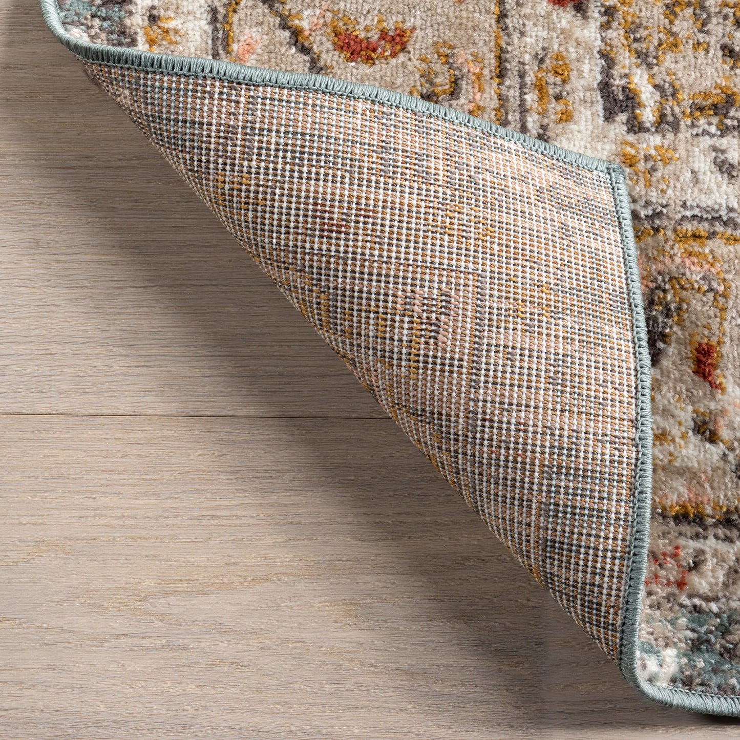 nuLOOM Performance Oriental Style Area Rug, Vintage Design, Durable, Easy to Clean, Justine Beige, Oval 4' x 6'