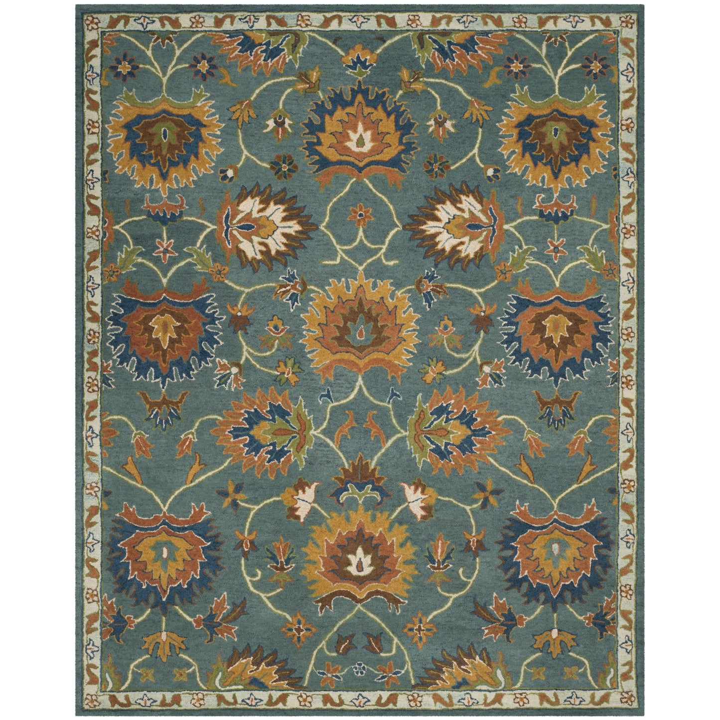 SAFAVIEH Area Rug 8x10 - Heritage Collection - Large - Light Blue, Handmade Wool, Traditional Oriental Design, Ideal for Living Room, Bedroom, Office, Dining Space (HG651A)