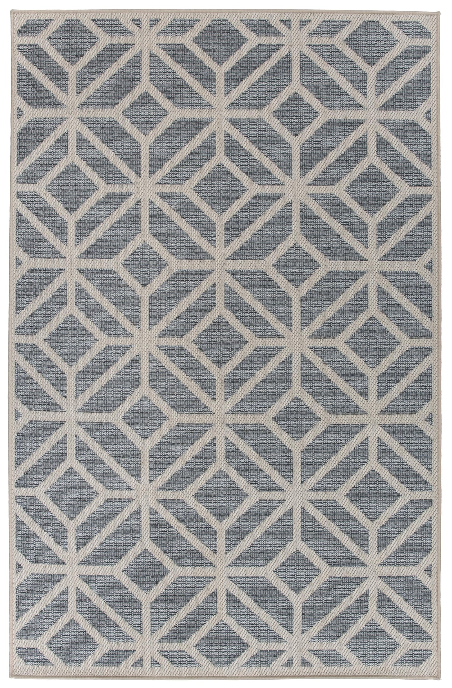 Rugshop Blue Contemporary Geometric Indoor/Outdoor Area Rug — Hose Washable for Living Room, Dining Room and Office, 7'10" x 10'