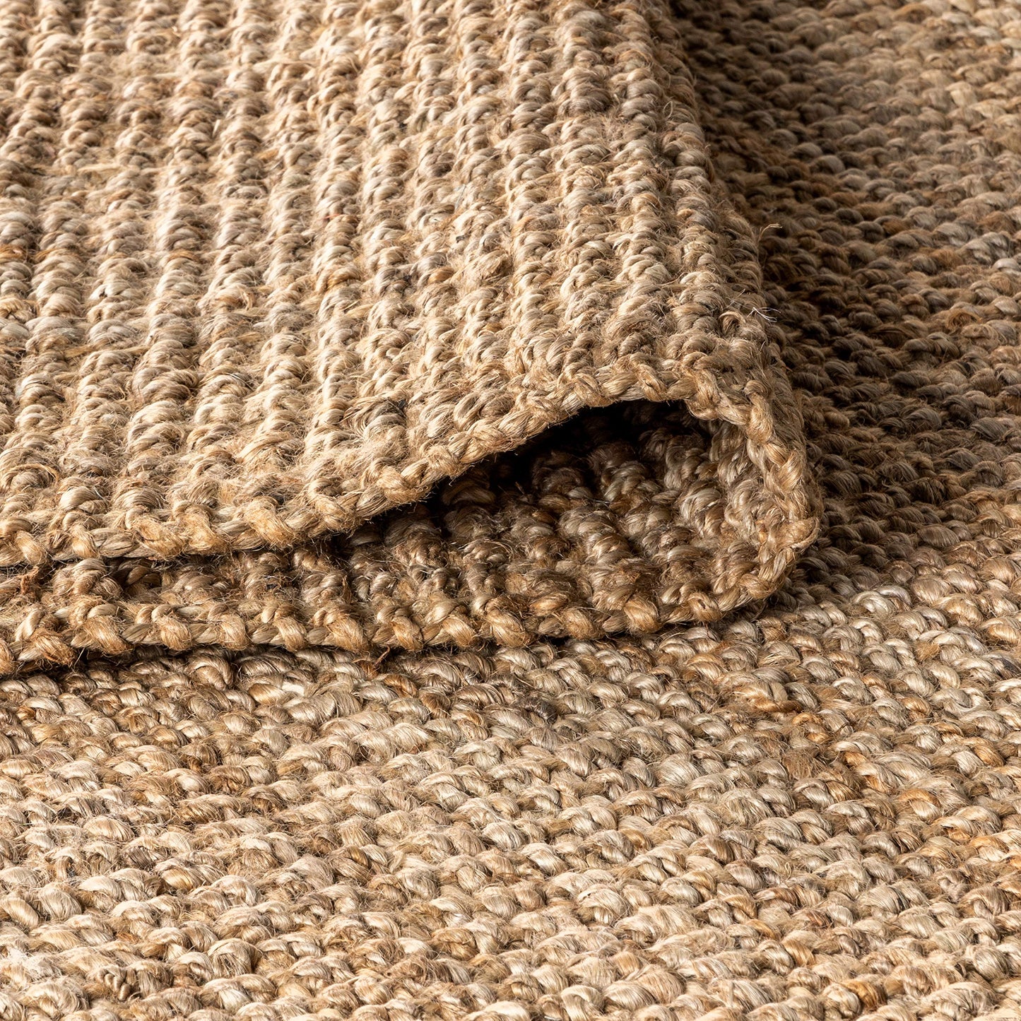 JONATHAN Y Handwoven Jute Fringe Natural 5x5 Square Indoor Area Rug, Pata, Bohemian, Rustic, Cottage, Easy-Cleaning for Living Room, Bedroom, Kitchen, Non-Shedding (NRF103A-5SQ)