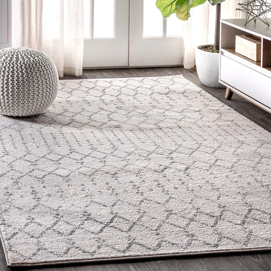 JONATHAN Y Boho Vintage Diamond Cream/Gray Indoor Area Rug 10X14 ft, Moroccan Hype for Living Room, Bedroom, Kitchen, Office, Easy-Cleaning, High Traffic, Pet-Friendly, Non-Shedding (MOH101B-14)