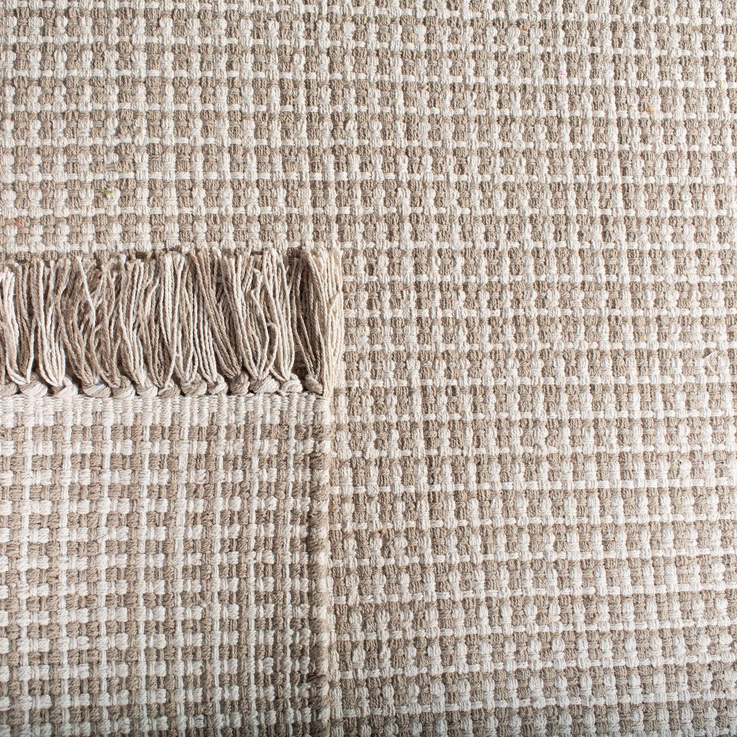 SAFAVIEH Area Rug 8x10 - Montauk Collection - Large - Ivory & Grey, Handmade Flat Weave Cotton, Boho Farmhouse Design, Ideal for Living Room, Bedroom, Office, Dining Space (MTK340A)