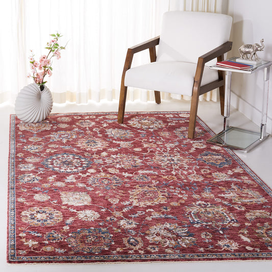 SAFAVIEH Heirloom Collection Area Rug - 5'3" x 7'6", Rust & Ivory, Traditional Oriental Design, Non-Shedding & Easy Care, Ideal for High Traffic Areas in Living Room, Bedroom (HRL718P)