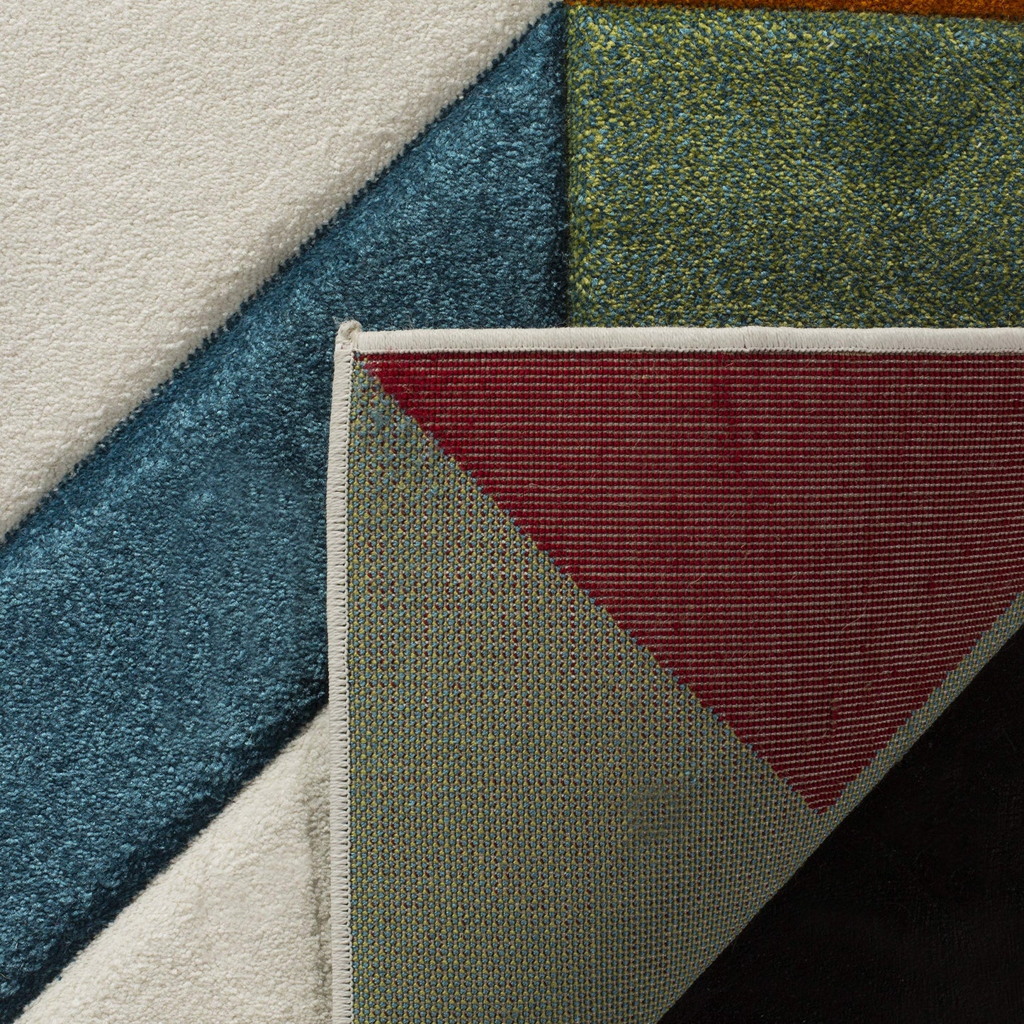SAFAVIEH Hollywood Collection Area Rug - 9' x 12', Ivory & Peacock Blue, Mid-Century Modern Design, Non-Shedding & Easy Care, Ideal for High Traffic Areas in Living Room, Bedroom (HLW709B)