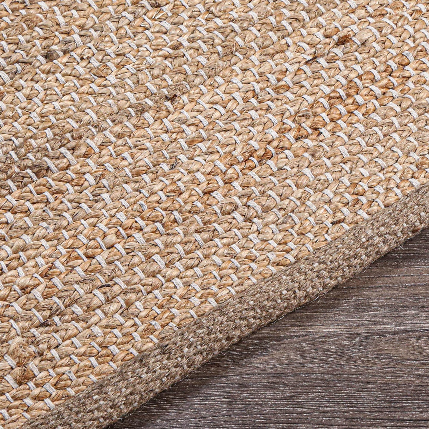Hausattire Jute Woven Runner Rug 2'x6' - Natural, Hand Braided Boho Reversible Area Rugs for Kitchen, Living Room | Farmhouse Indoor Outdoor Long Mat for Bedroom, Natural Fiber Patio Mats - 24x72 Inch