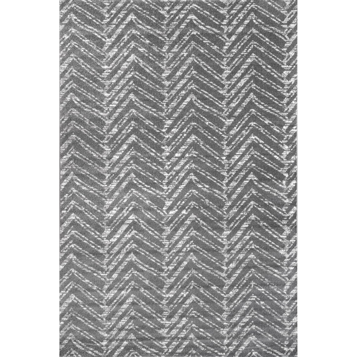Nuloom Rosanne Dark Grey/Ivory, 8' x 10', Chevron, Soft and Cozy, High Traffic, Stain Resistant, Easy Clean, Durable Area Rug for Bedroom, Living Room, Dining Space, Den, Foyer, Entryway