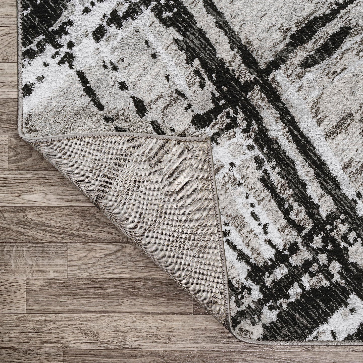 JONATHAN Y Slant Abstract Black/Gray Indoor Area Rug 3X5 ft, Modern for Living Room, Bedroom, Kitchen, Office, Easy-Cleaning, High Traffic, Pet-Friendly, Non-Shedding SOR201D-3