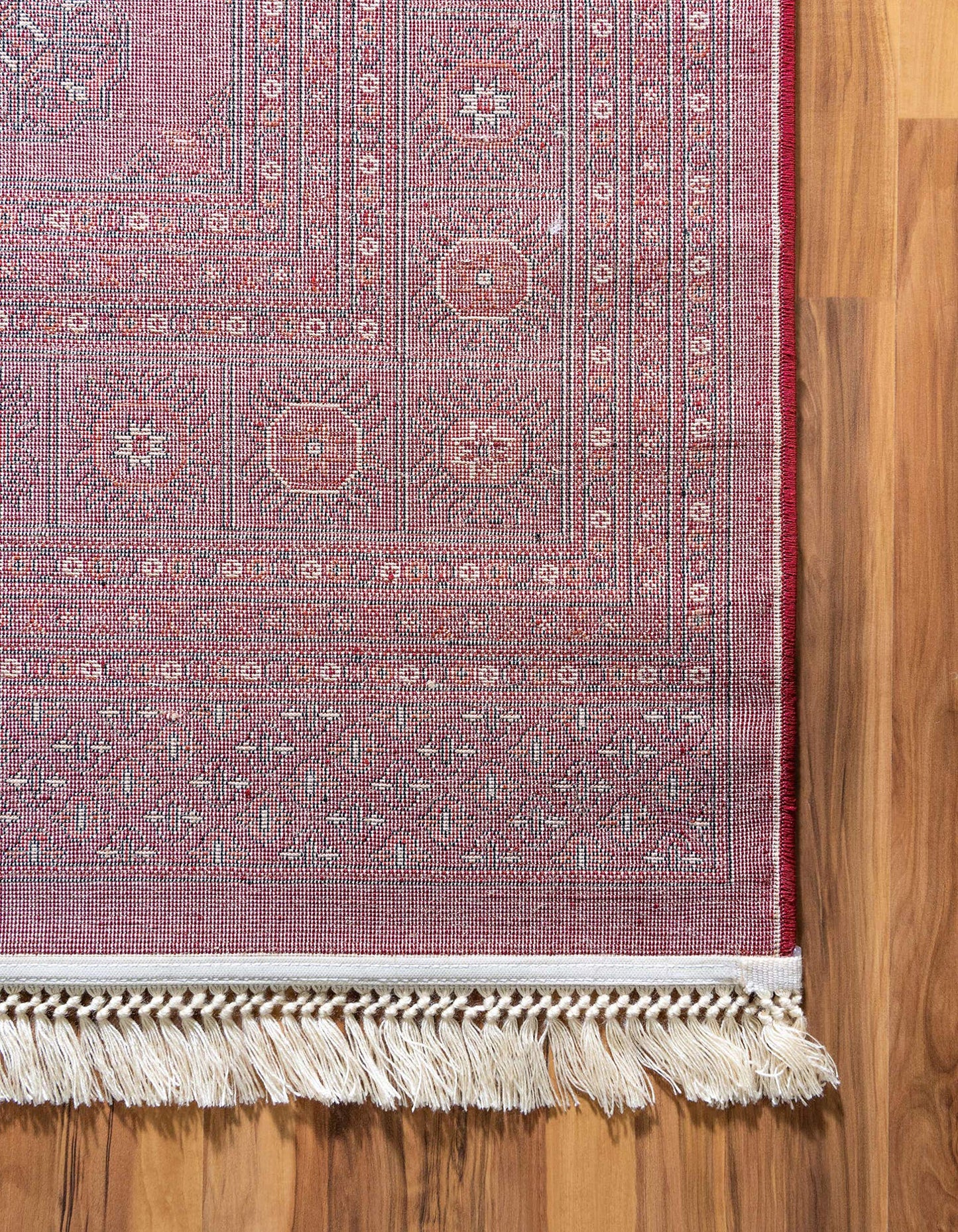 Unique Loom Tekke Collection Over-Dyed Saturated Traditional Torkaman Area Rug, 4 ft x 6 ft, Red/Burgundy