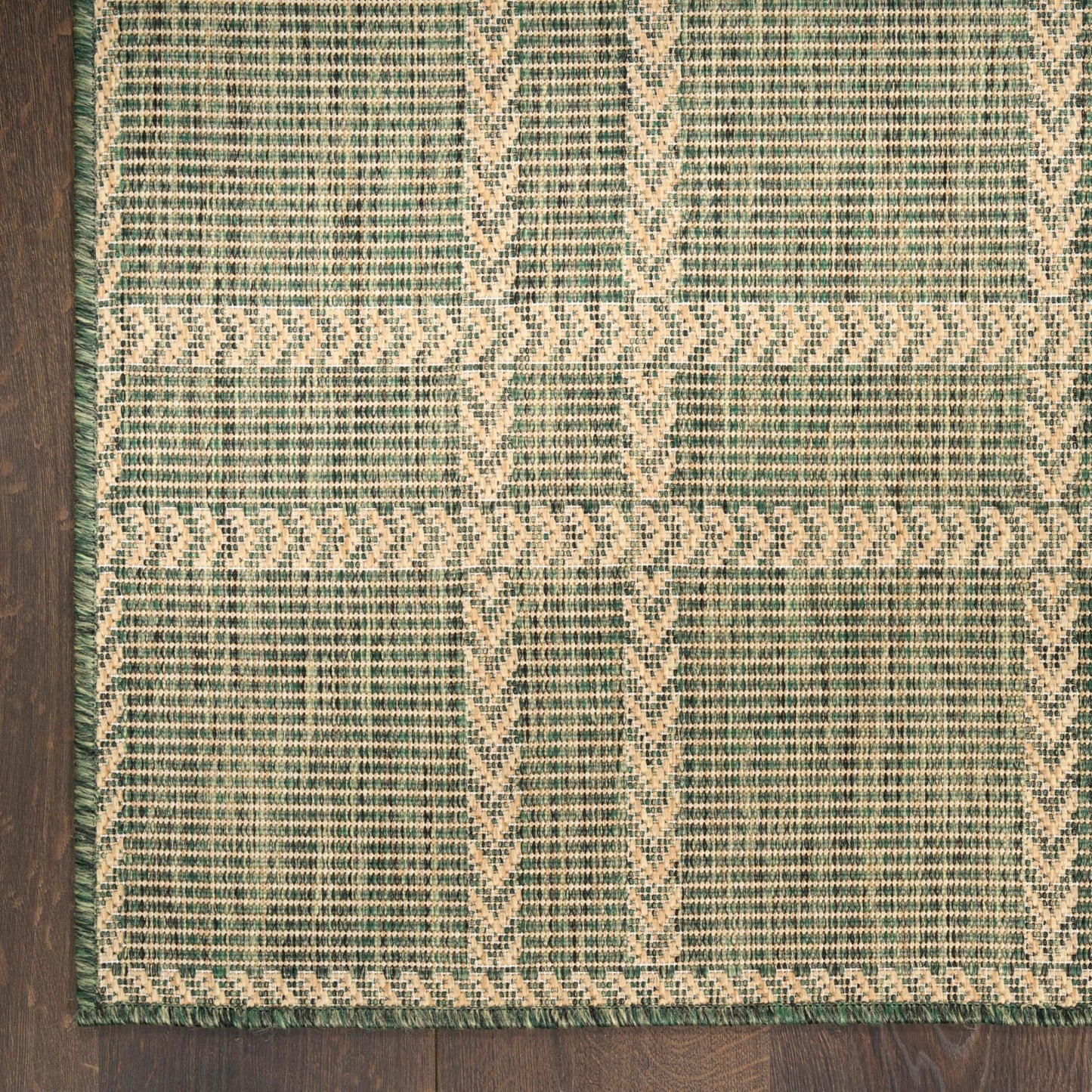 Nourison Home Horizon Indoor/Outdoor Green 9' x 12' Area Rug - Easy Clean, Non Shedding, Bed Room, Living Room, Dining Room, Kitchen (9' x 12')