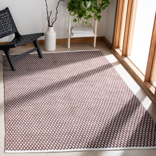 SAFAVIEH Boston Collection 4' x 6' Brown BOS685A Handmade Flatweave Cotton Area Rug