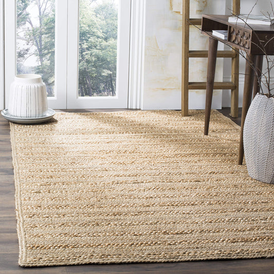 SAFAVIEH Natural Fiber Collection Accent Rug - 4' x 6', Natural, Handmade Farmhouse Jute, Ideal for High Traffic Areas in Entryway, Living Room, Bedroom (NF871A)