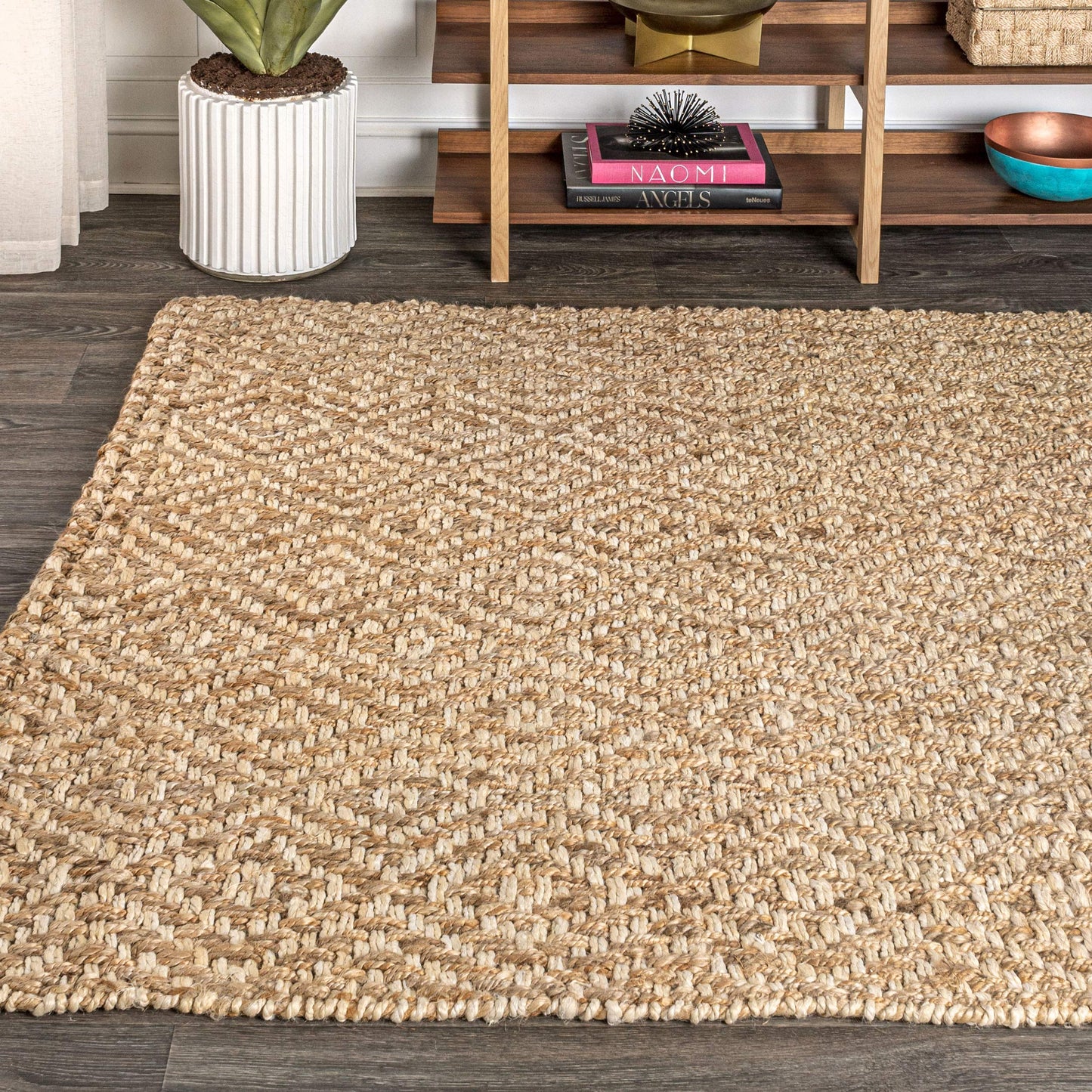 JONATHAN Y Hira Hand Woven Diamond Chunky Jute Natural Indoor Area Rug, 3x5, Bohemian, Transitional, Easy-Cleaning for Living Room, Bedroom, Kitchen, Pet Friendly, Non-Shedding (NFR100A-3)