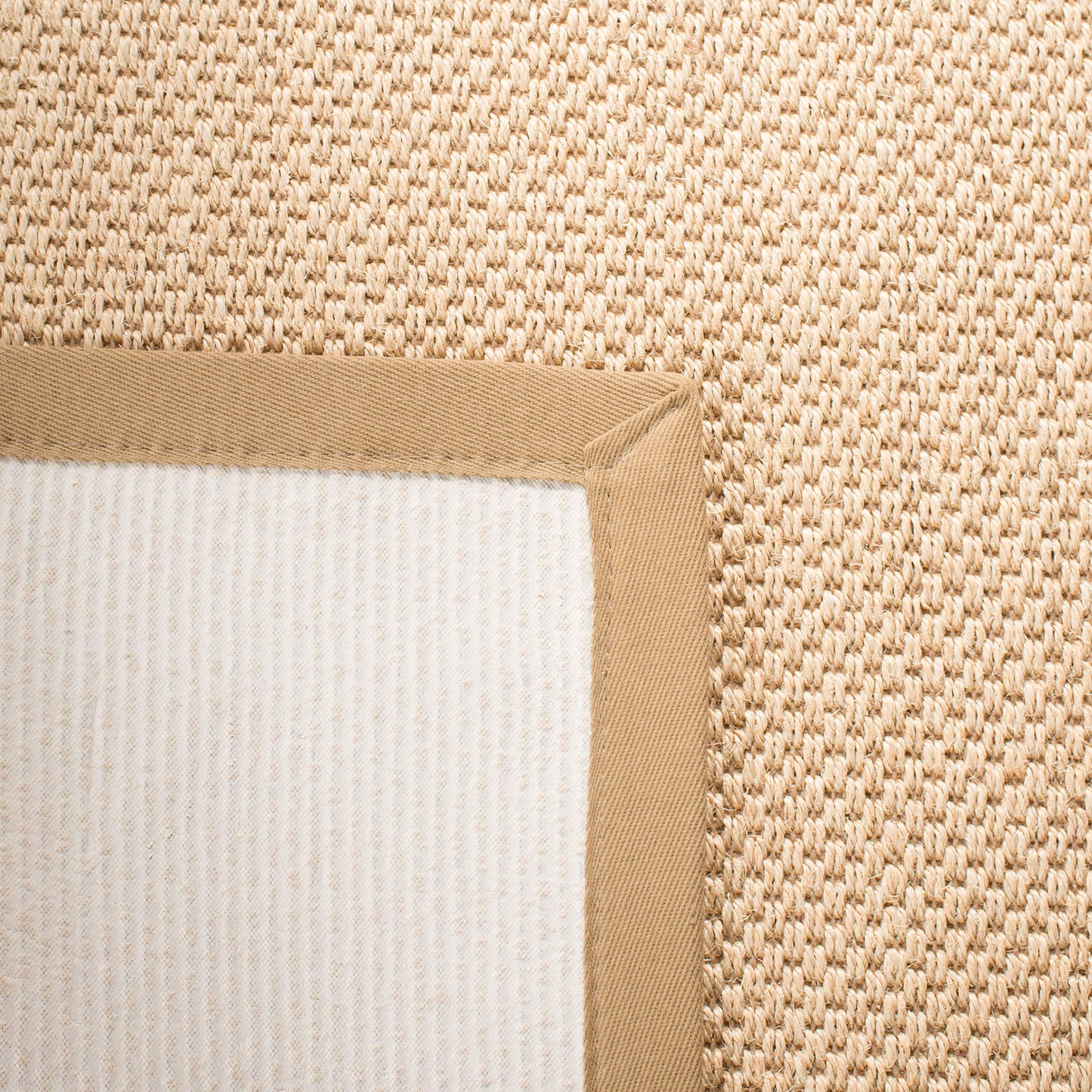 SAFAVIEH Area Rug 6x9 - Natural Fiber Collection - Maize & Linen Color, Sisal, Woven Design with Border (NF141B)
