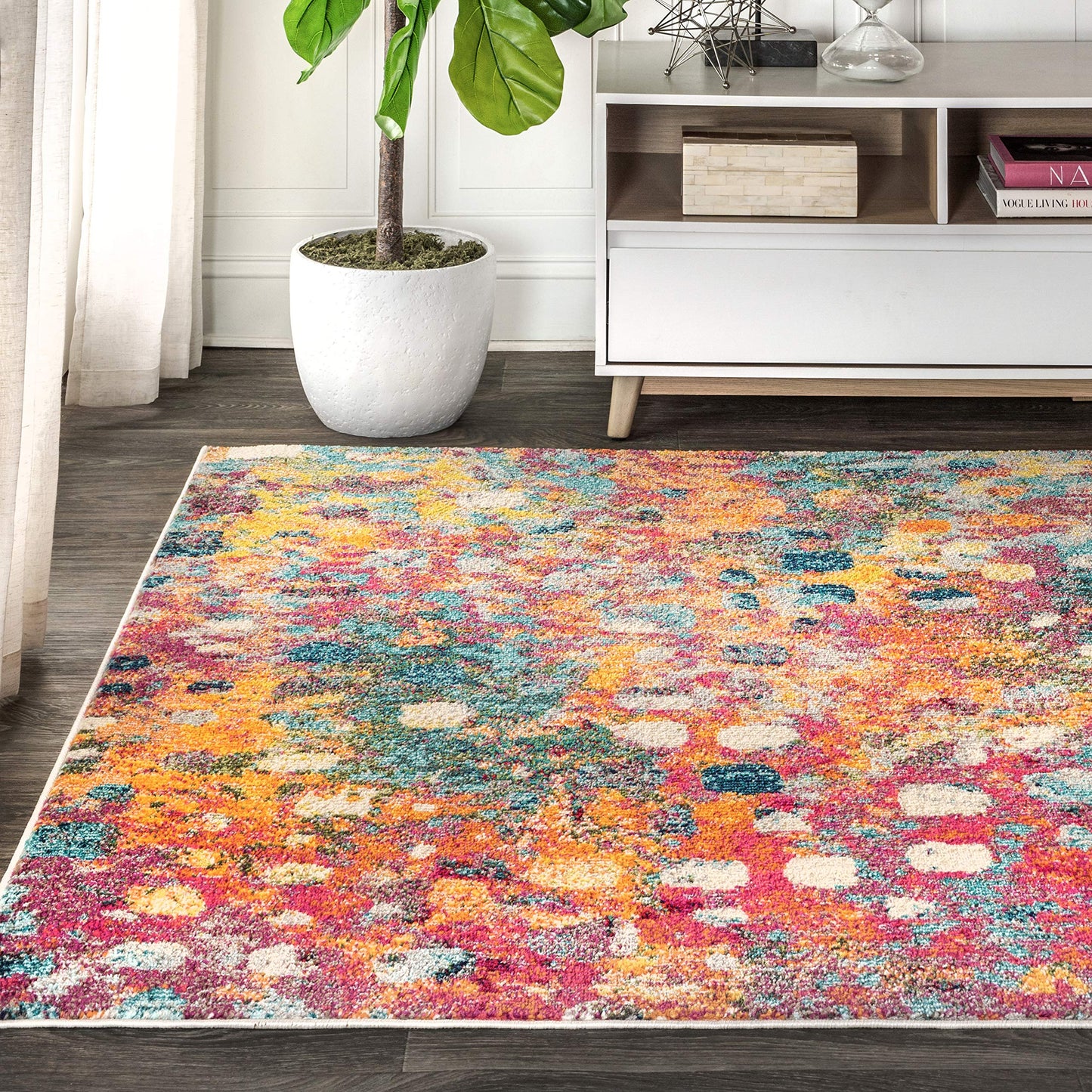JONATHAN Y Modern Abstract Multi/Yellow Indoor Area Rug, 3x5, Contemporary POP, Transitional, Easy-Cleaning for Living Room, Bedroom, Kitchen, Pet Friendly, Non-Shedding (CTP108A-3)